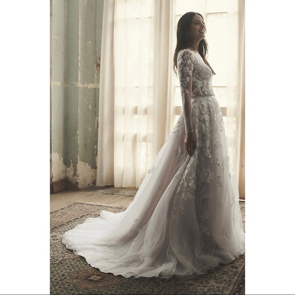 Galina Signature David's Bridal Long Sleeve Lace David's